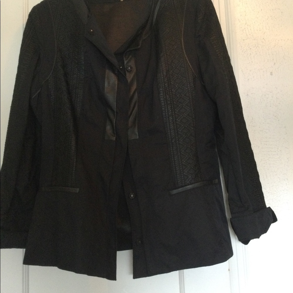 Elie Tahari leather trimmed jacket